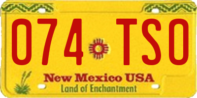 NM license plate 074TSO