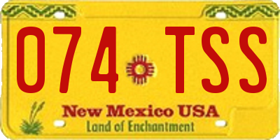 NM license plate 074TSS
