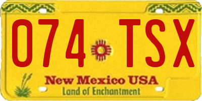 NM license plate 074TSX
