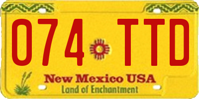 NM license plate 074TTD
