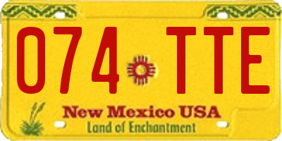 NM license plate 074TTE