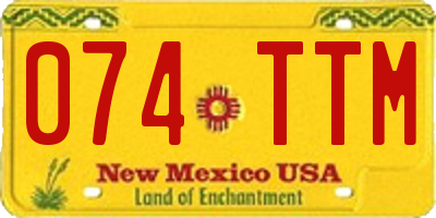 NM license plate 074TTM