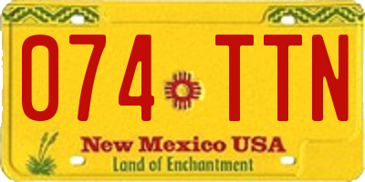 NM license plate 074TTN