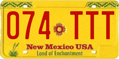 NM license plate 074TTT