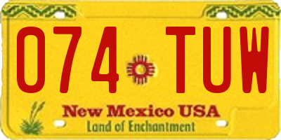 NM license plate 074TUW