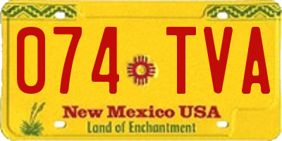 NM license plate 074TVA