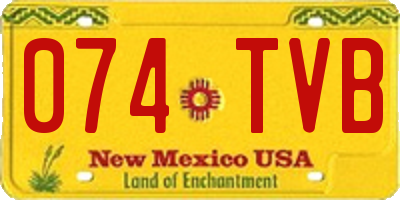 NM license plate 074TVB