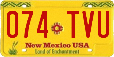 NM license plate 074TVU