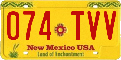 NM license plate 074TVV