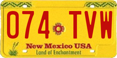 NM license plate 074TVW