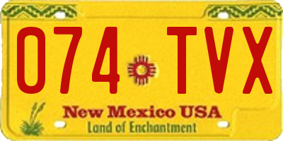 NM license plate 074TVX