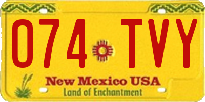 NM license plate 074TVY