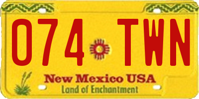 NM license plate 074TWN
