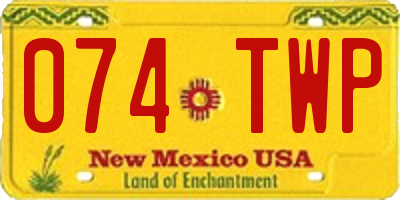 NM license plate 074TWP