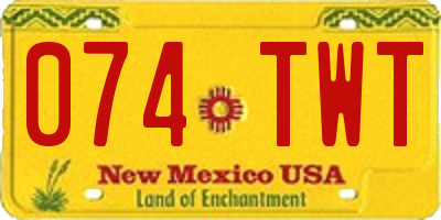 NM license plate 074TWT