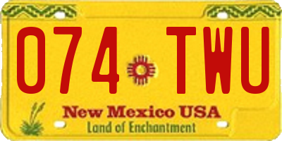 NM license plate 074TWU
