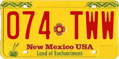 NM license plate 074TWW