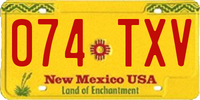 NM license plate 074TXV