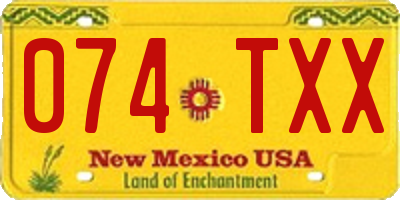 NM license plate 074TXX