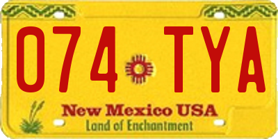 NM license plate 074TYA