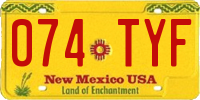 NM license plate 074TYF