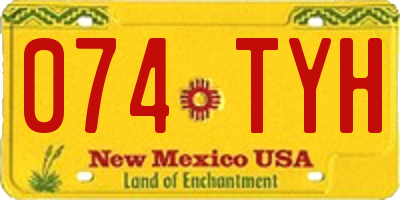 NM license plate 074TYH