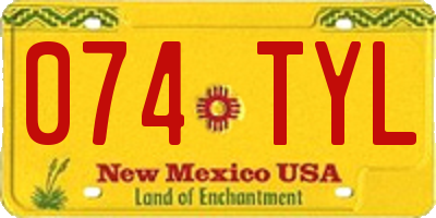 NM license plate 074TYL