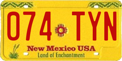 NM license plate 074TYN