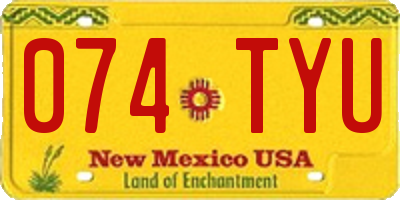 NM license plate 074TYU