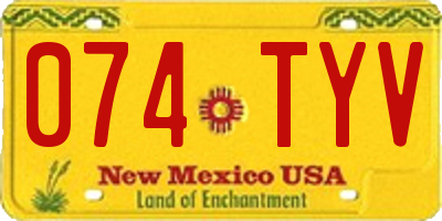NM license plate 074TYV