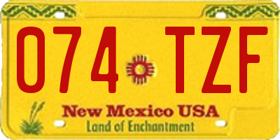 NM license plate 074TZF