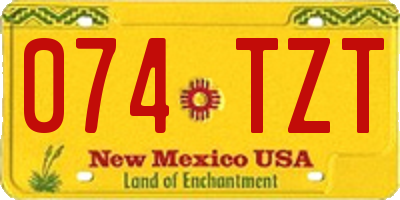 NM license plate 074TZT