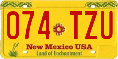 NM license plate 074TZU