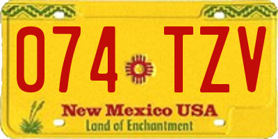 NM license plate 074TZV