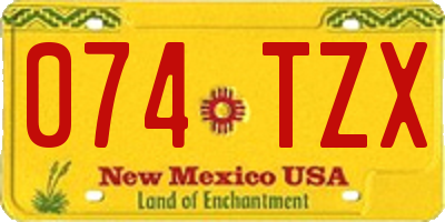 NM license plate 074TZX