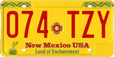 NM license plate 074TZY