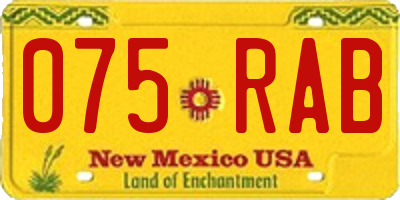 NM license plate 075RAB