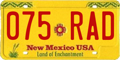 NM license plate 075RAD