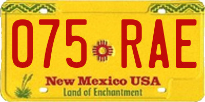 NM license plate 075RAE