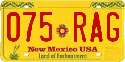 NM license plate 075RAG