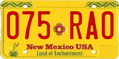 NM license plate 075RAO