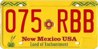 NM license plate 075RBB