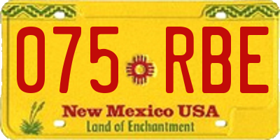 NM license plate 075RBE