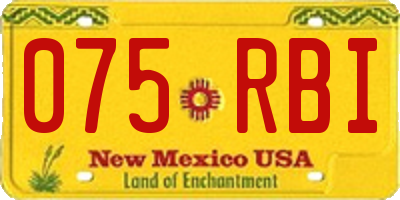 NM license plate 075RBI