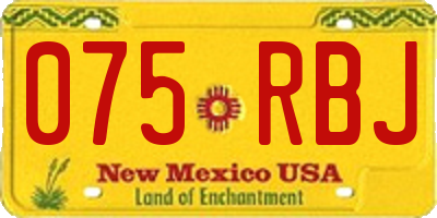 NM license plate 075RBJ