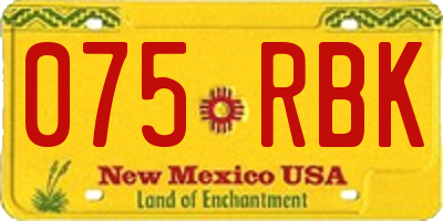 NM license plate 075RBK