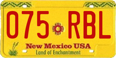 NM license plate 075RBL