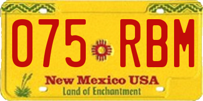 NM license plate 075RBM