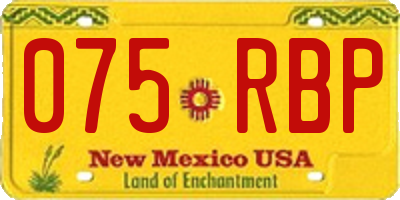 NM license plate 075RBP