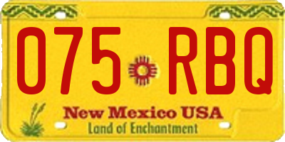 NM license plate 075RBQ